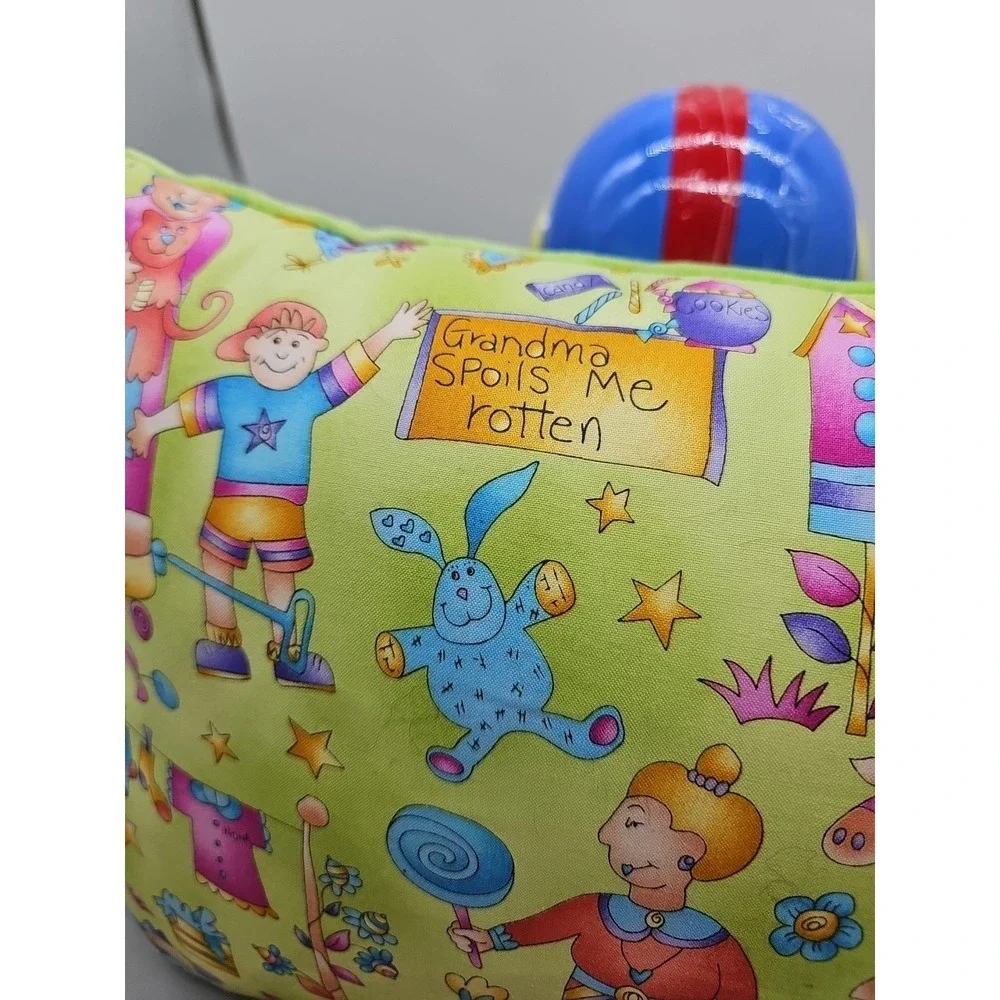 Grandma Spoils Me Rotten Handmade Pillow Colorful Cottagecore Whimsical‎